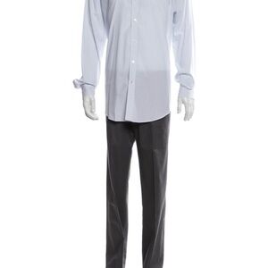 Yves Saint Laurent Light Blue Striped Dress Shirt